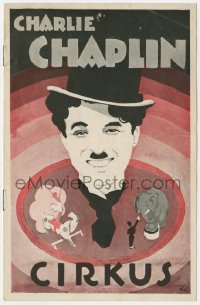 8s130 CIRCUS Danish program 1928 wonderful different art of Charlie Chaplin by K. Wenzel!
