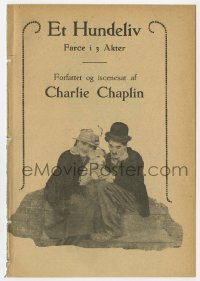 8s140 DOG'S LIFE Danish program 1919 different images of Charlie Chaplin, Edna Purviance & mutt!