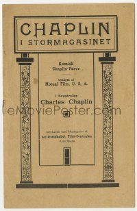 8s146 FLOORWALKER Danish program 1919 Charlie Chaplin slapstick, Eric Campbell, ultra rare!