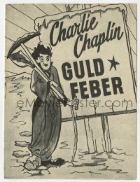 8s150 GOLD RUSH Danish program R1945 Charlie Chaplin classic, wonderful different artwork!