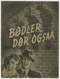 8s154 HANGMEN ALSO DIE Danish program 1946 Fritz Lang, Brian Donlevy, different dramatic art!