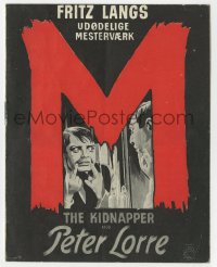 8s162 M Danish program R1947 Fritz Lang film noir classic, different cover art of Peter Lorre!