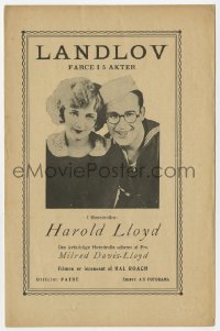 8s177 SAILOR-MADE MAN Danish program 1924 different images of Harold Lloyd & Mildred Davis!