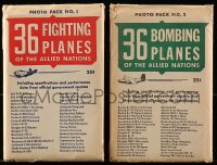 8s053 36 MILITARY PLANES OF THE ALLIED NATIONS group of 2 5x8 photo print sets 1940s with 72 photos!