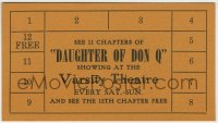 8s011 DAUGHTER OF DON Q punch card 1946 pay for 11 chapters of this serial & see the 12th for free!