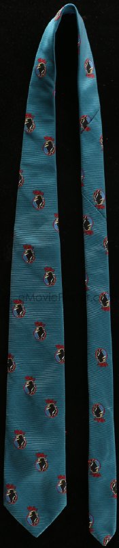 8s012 DICK TRACY neck tie 1990 cool design with many tiny detective logos, impress your friends!