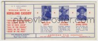 8s070 HOPALONG CASSIDY 4x10 ink blotter 1940s William Boyd, Jimmy Ellison & Gabby Hayes!