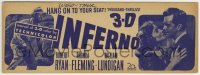 8s031 INFERNO 4x11 drug store counter display 1953 Robert Ryan, William Lundigan, Rhonda Fleming!