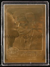 8s024 JOHN F. KENNEDY limited edition trading card 1990s made of 22k gold foil in hard plastic case!