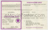 8s039 LOLA FALANA SAG membership card 1986 good for six months at the Screen Actors Guild!