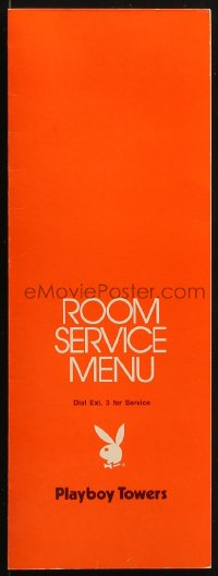 8s069 PLAYBOY TOWERS 4x11 room service menu 1970s The Playboy Club in Chicago, Illinois!