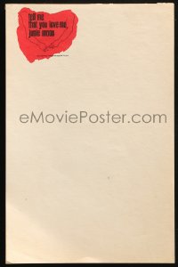 8s052 TELL ME THAT YOU LOVE ME JUNIE MOON 6x9 stationery pad 1970 Otto Preminger, 40 pages!
