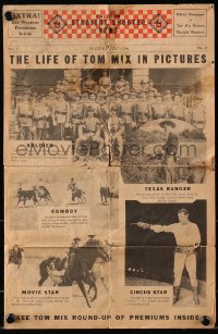 8s045 TOM MIX 9x14 newspaper 1930s Straight Shooter News, The Life of Tom Mix in Pictures!