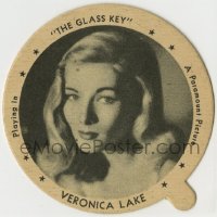 8s078 VERONICA LAKE 3x3 Dixie ice cream lid 1942 sexy portrait advertising The Glass Key!