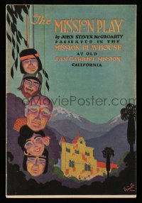 8s093 MISSION PLAY playbill 1912 G.N. Fisher art, at the old San Gabriel Mission in California!