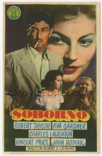 8s207 BRIBE Spanish herald 1951 Robert Taylor, sexy Ava Gardner, Charles Laughton, different!
