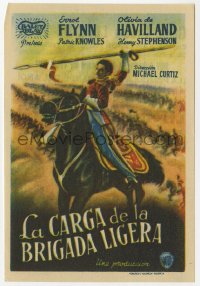 8s214 CHARGE OF THE LIGHT BRIGADE Spanish herald 1947 great different art of Errol Flynn on horse!