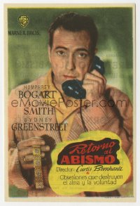 8s216 CONFLICT Spanish herald 1947 different image of Humphrey Bogart on phone with bracelet!