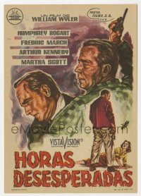 8s222 DESPERATE HOURS Spanish herald 1964 Humphrey Bogart attacks Fredric March from behind, Wyler
