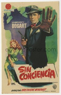 8s229 ENFORCER Spanish herald 1955 different Jano art of Humphrey Bogart close up with gun in hand!