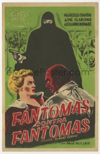 8s230 FANTOMAS AGAINST FANTOMAS Spanish herald 1949 great image of the masked master criminal!