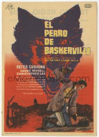 8s242 HOUND OF THE BASKERVILLES Spanish herald 1960 Cushing as Sherlock Holmes, different MCP art!