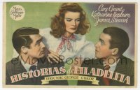 8s266 PHILADELPHIA STORY Spanish herald 1944 Katharine Hepburn, Cary Grant & James Stewart!