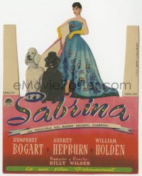 8s273 SABRINA die-cut Spanish herald 1955 Audrey Hepburn with her poodle dogs, Billy Wilder!