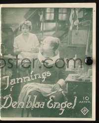 8s126 BLUE ANGEL Danish program 1930 Josef von Sternberg classic, Emil Jannings, Marlene Dietrich
