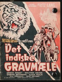8s159 INDIAN TOMB Danish program 1959 Fritz Lang's Das indische Grabma, sexy Debra Paget!
