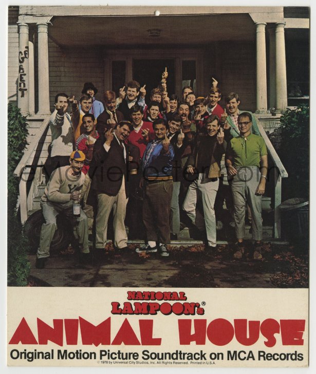 : 8s038 ANIMAL HOUSE INCOMPLETE soundtrack mobile 1978 top  cast giving the finger, ultra rare!