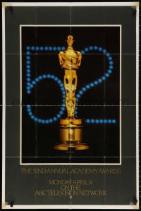 8t009 52ND ANNUAL ACADEMY AWARDS 1sh 1980 ABC, great image of golden Oscar statuette!