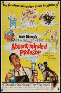 8t014 ABSENT-MINDED PROFESSOR 1sh R1974 Walt Disney, Flubber, Fred MacMurray in title role!