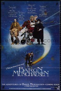 8t017 ADVENTURES OF BARON MUNCHAUSEN teaser 1sh 1989 directed by Terry Gilliam, wacky balloon image!