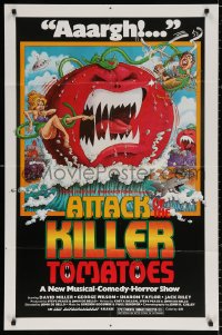 8t048 ATTACK OF THE KILLER TOMATOES 1sh 1979 wacky monster artwork by David Weisman!