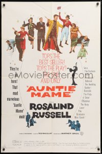 8t049 AUNTIE MAME 1sh 1958 classic Rosalind Russell family comedy from play & novel!