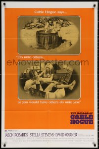 8t055 BALLAD OF CABLE HOGUE 1sh 1970 Sam Peckinpah, Robards & sexy Stella Stevens in wash tub!
