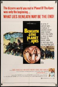 8t075 BENEATH THE PLANET OF THE APES 1sh 1970 sequel, what lies beneath may be the end!