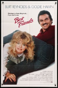 8t077 BEST FRIENDS int'l 1sh 1982 wacky different image of Goldie Hawn & Burt Reynolds!
