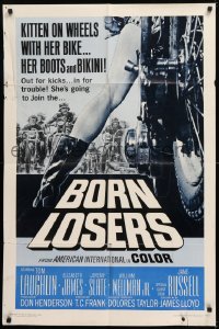 8t107 BORN LOSERS 1sh 1967 Tom Laughlin directs and stars as Billy Jack, sexy motorcycle art!