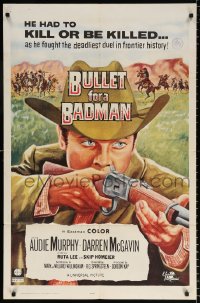 8t123 BULLET FOR A BADMAN int'l 1sh 1964 Audie Murphy is framed for murder by Darren McGavin!