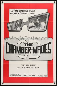 8t149 CHAMBER-MADES 1sh 1975 Andrea True, 3-D sex, it puts YOU in the lover's seat!