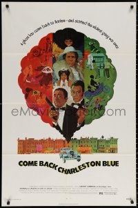 8t175 COME BACK CHARLESTON BLUE 1sh 1972 Godfrey Cambridge, cool art, ghost starts a gang war!