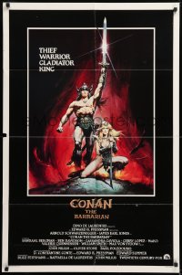 8t178 CONAN THE BARBARIAN int'l 1sh 1982 Arnold Schwarzenegger & sexy Sandahl Bergman by Casaro!