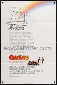 8t187 CRACKERS 1sh 1983 Donald Sutherland, Louis Malle, cool rainbow hat w/legs artwork!