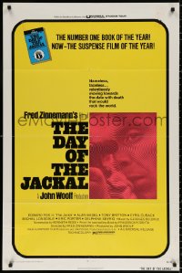 8t199 DAY OF THE JACKAL 1sh 1973 Fred Zinnemann assassination classic, assassin Edward Fox!