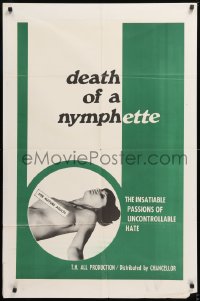 8t209 DEATH OF A NYMPHETTE 1sh 1967 insatiable passions of uncontrollable hate, sexy image!