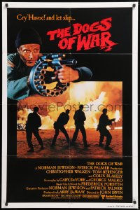 8t241 DOGS OF WAR int'l 1sh 1981 great artwork of Christopher Walken with really BIG gun!