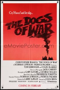 8t240 DOGS OF WAR advance 1sh 1981 mercenary Christopher Walken, Tom Berenger, different art!