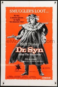8t247 DR. SYN ALIAS THE SCARECROW 1sh R1975 Walt Disney, Patrick McGoohan as scarecrow!